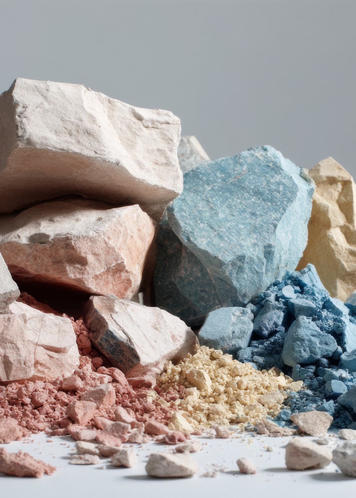 Farbige Mineralbrocken